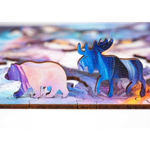 Puzzle Drewniane 25 x 25 cm WILK 145 Elementów Układanka Drewniana